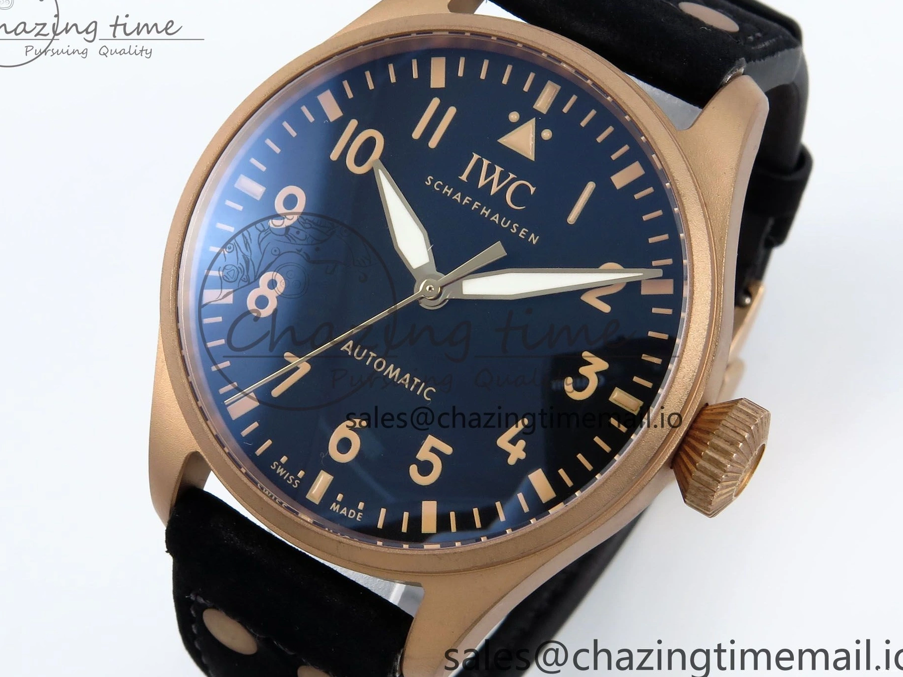 MIROTIME 0124 Affordable Big Pilot IW329703 M+F 1:1 Best Edition Black Dial on Black Nylon Strap MY 7004